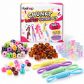 Huehop 150+ Pcs Chunky Letter Beads DIY Keychain & Bag Charm Kit